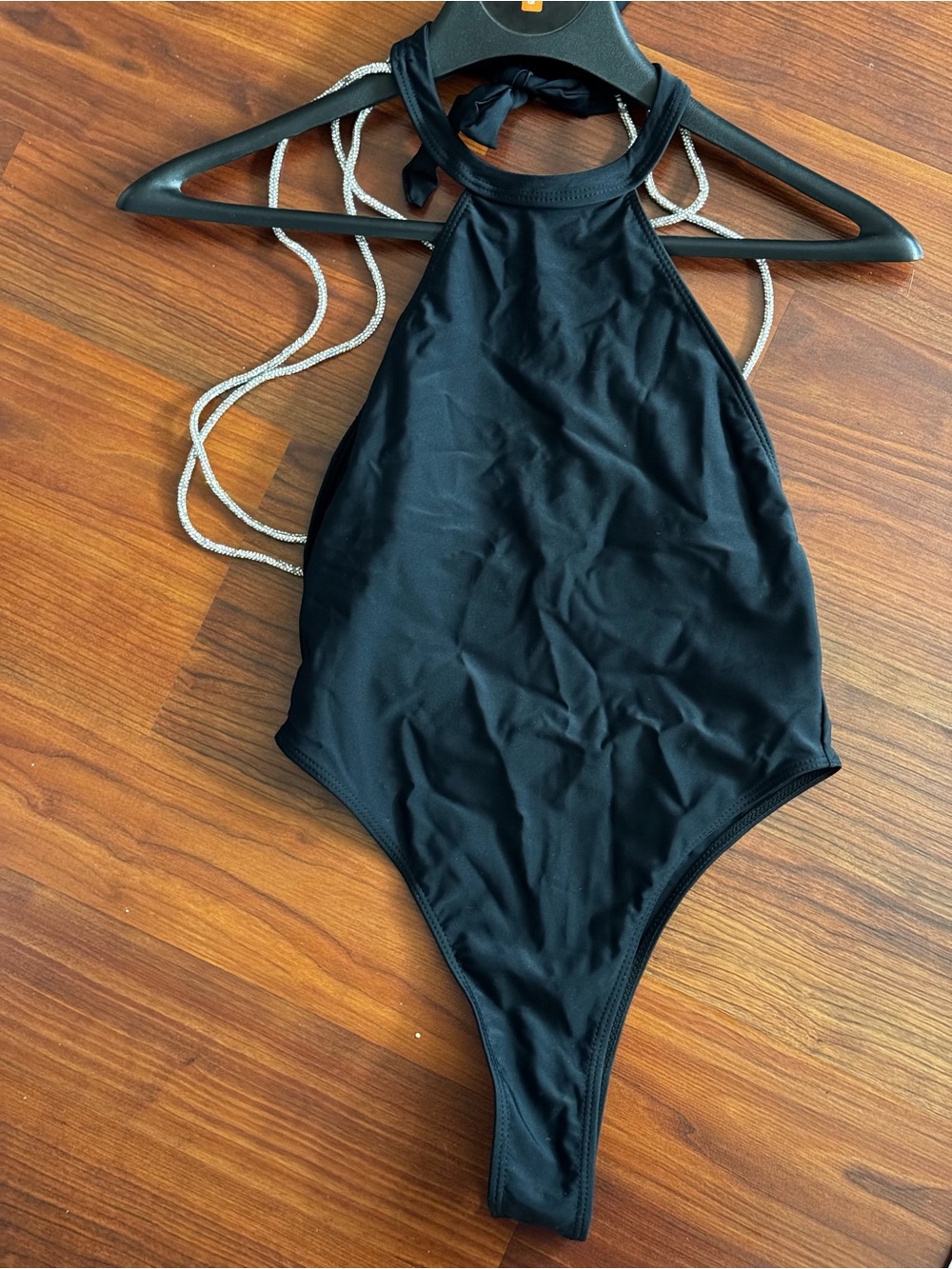 High-Neck Black Women’s One-Piece Swimsuit
